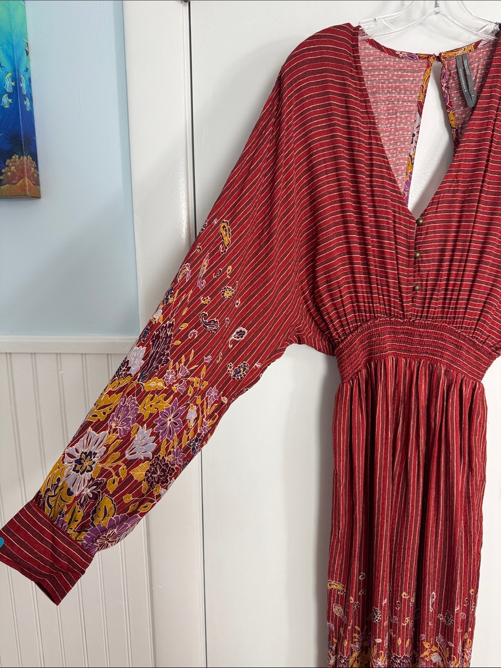 Anthropologie Breezy Open-Back Jumpsuit Size Small Boho Floral - Picture 4 of 10